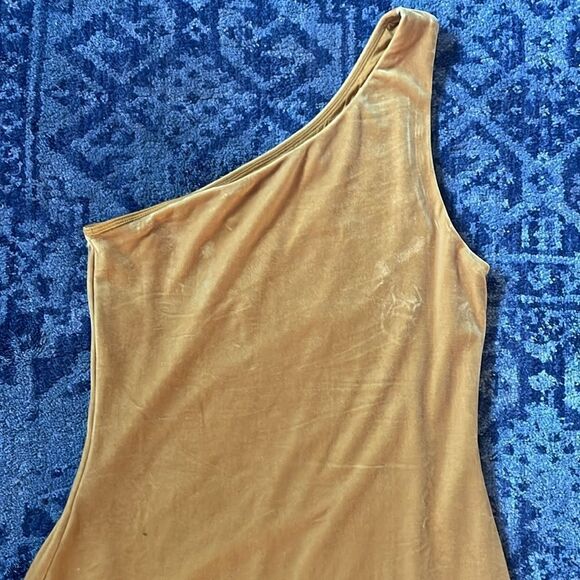 NWT Polo by Ralph Lauren Stretch Velvet One Shoulder Dress M - Picture 6 of 10